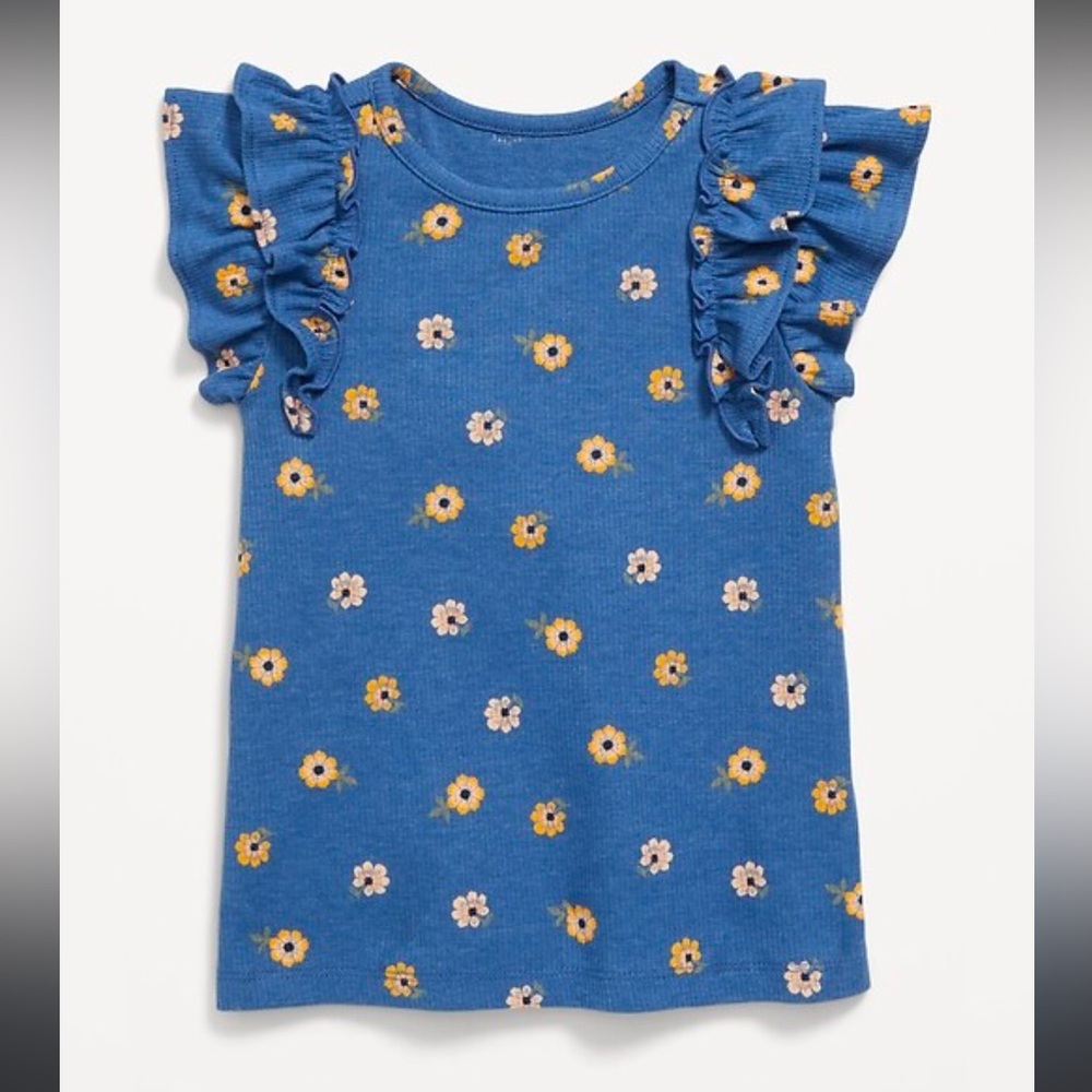 NWT Old Navy | Flutter Sleeve Rib-Knit Top for Toddler Girls